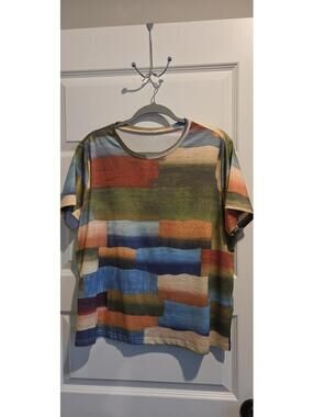 Abstract Pattern Multicolor Short Sleeve T-Shirt